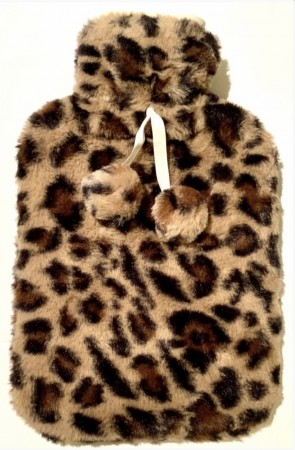 Varmeflaske Mørk Leopard Pels 