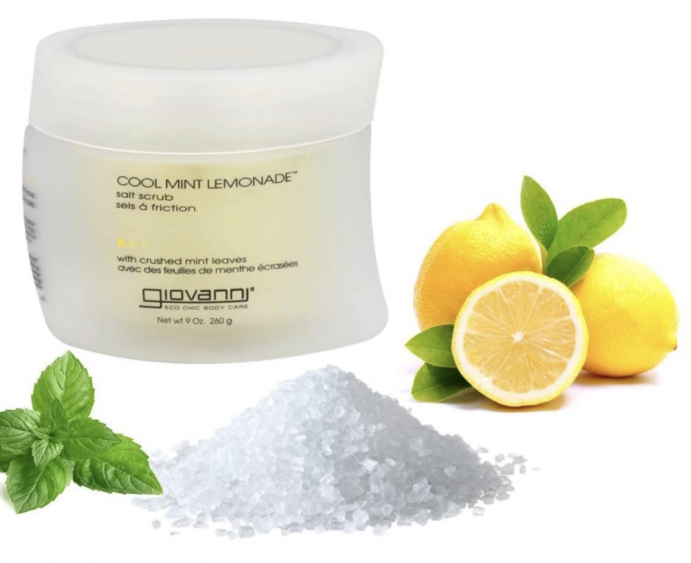 Økologisk salt scrub for kroppen som gir frisk, glatt og glødende hud med havsalt, Aloe Vera, frisk peppermynte og vitamin E. Kjenn velvære som gjør så godt for kropp og sjel! Vegan og ikke testet på dyr. 270ml. Made in Beverly Hills,LA