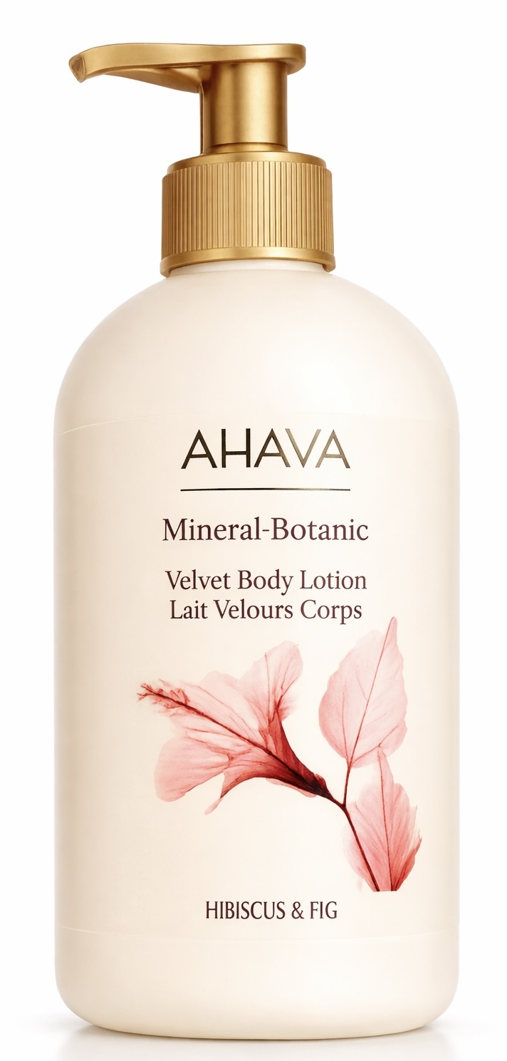 Fløyelsmyk bodylotion med næringsrike dødehavsmineraler, Shea Butter og Aloe Vera med en sval og delikat duft fra Hibiskus gir en luksuriøs spafølelse hjemme. Ny flaske med pumpe, men samme gode formula. Vegan, parabenfri og sulfatfri. 500ml.